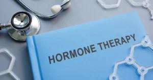 Medical book titled Hormone Therapy_ with stethoscope, symbolizing Hormone Therapy in Spicer, MN